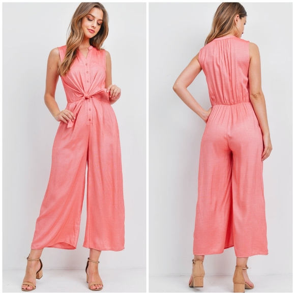 EN CREME Sophisticated Chic Pink Jumpsuit 💗 - Picture 5 of 5